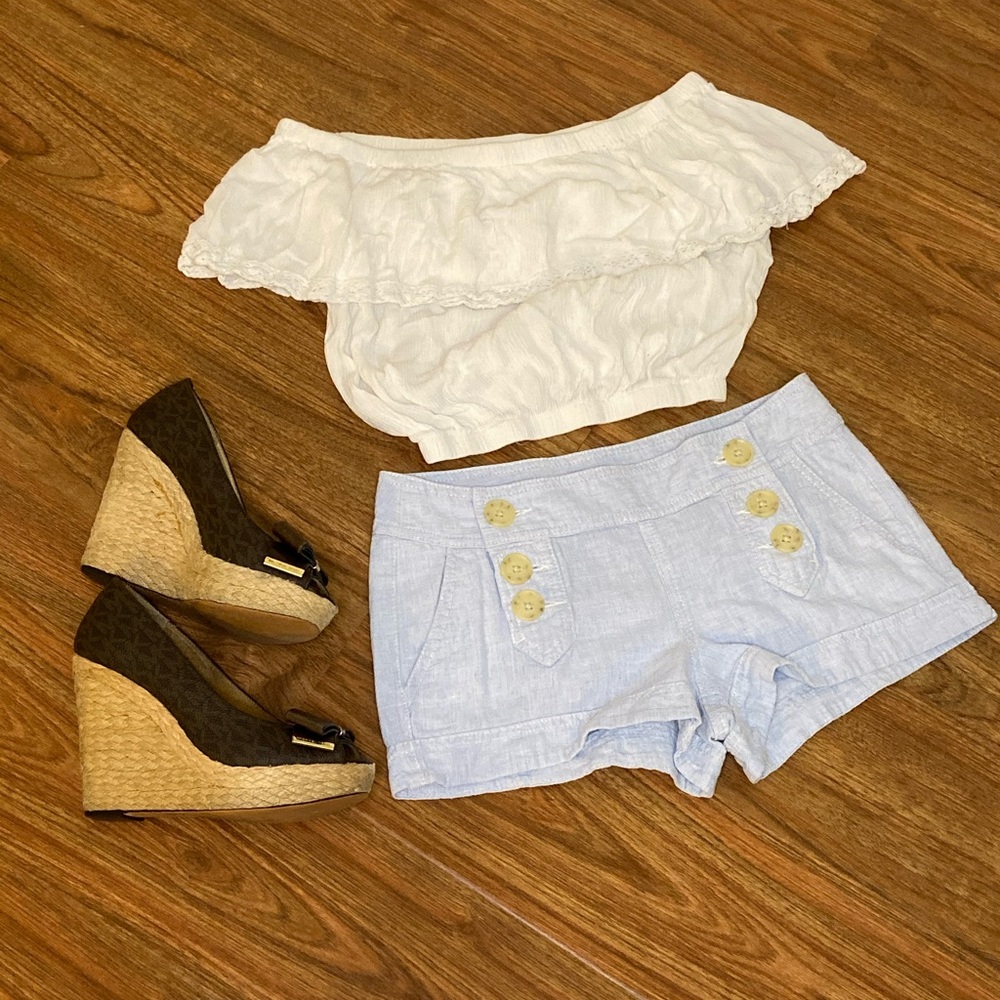 White off the shoulder crop top